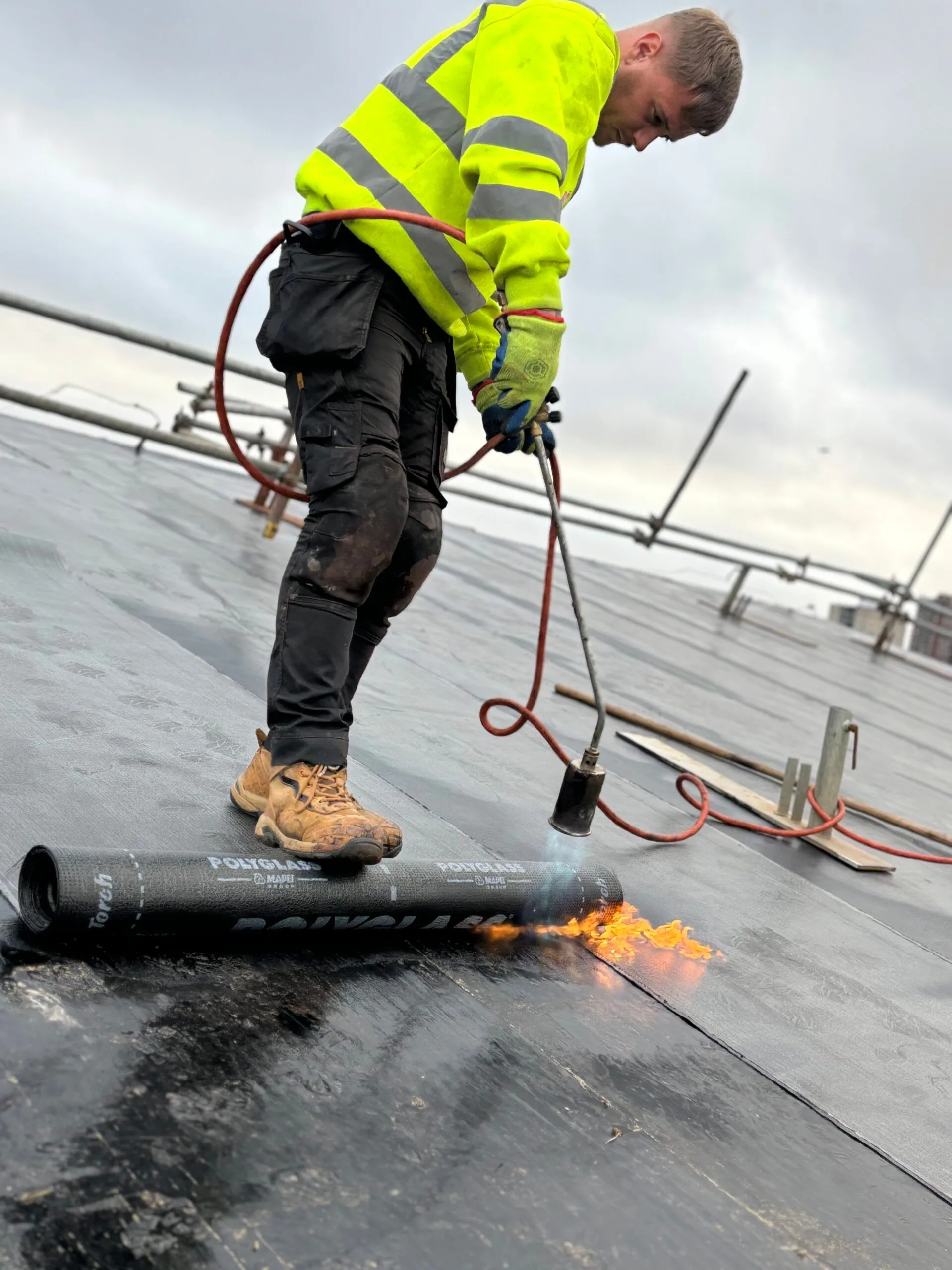 Felt roofing on a Derby flat roof