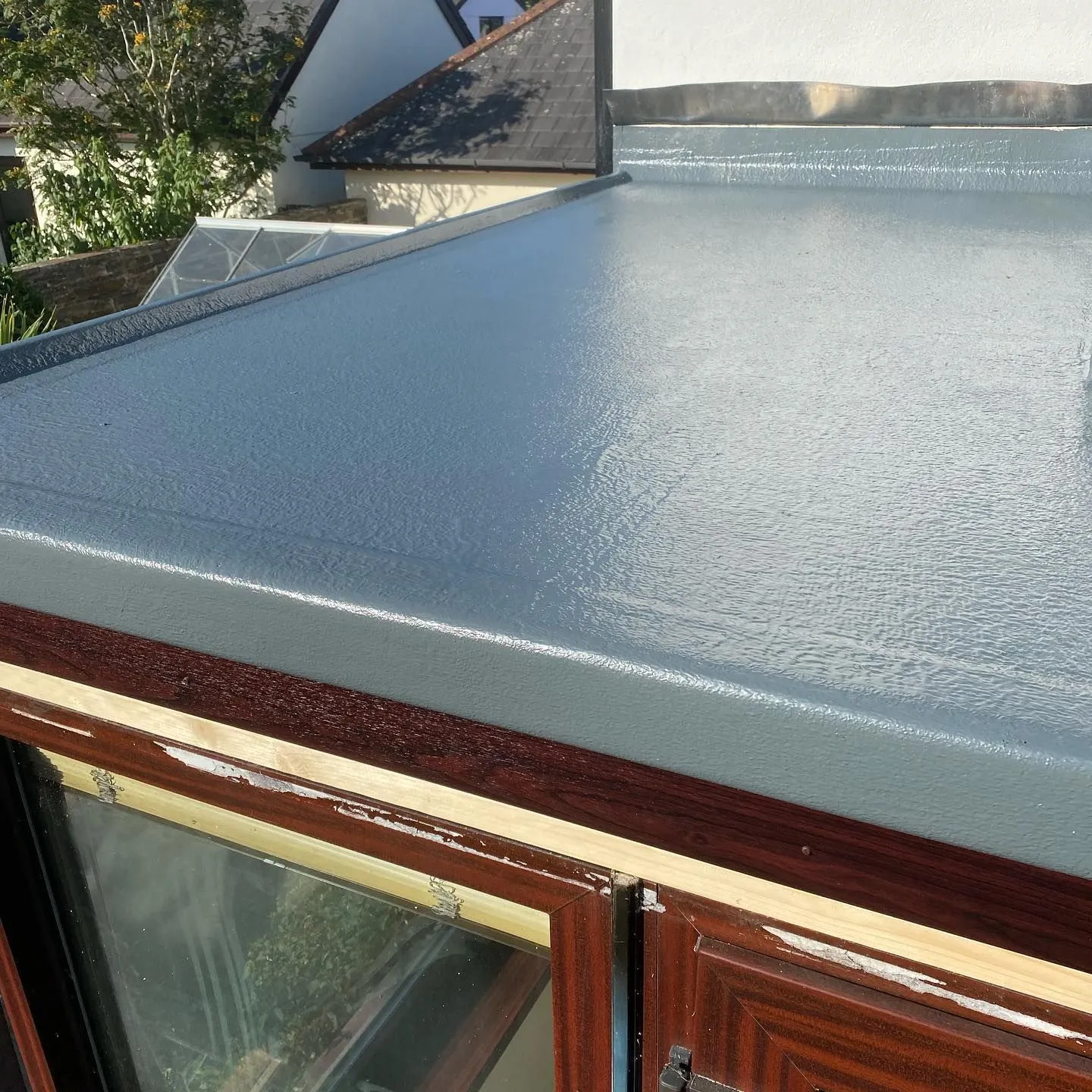 grpfibreglassroofing-derby-derbyshire-19240w GRP fibreglass waterproofing membrane forming the base of a green roof build-up in Derby